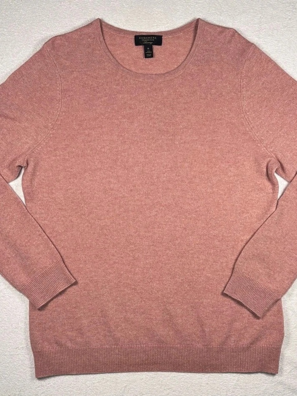 Cashmere Charter Club 100% Cashmere Dusty Rose Crewneck Sweater XL